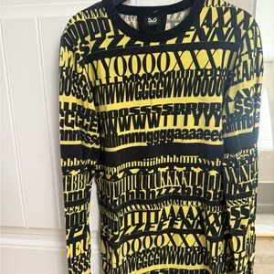 Dolce & Gabbana Yellow and Black Lettered Top